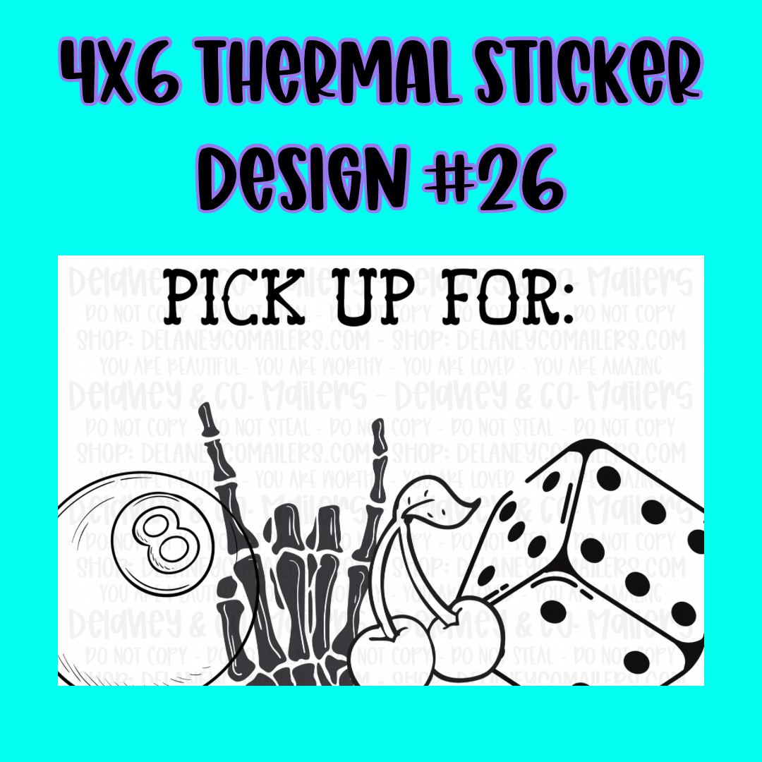 4x6 Thermal Pkg. Stickers.