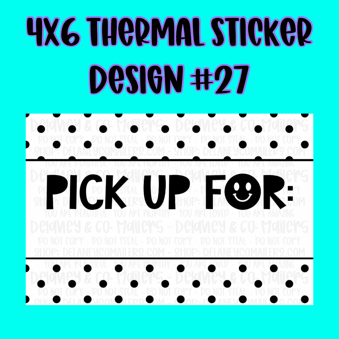 4x6 Thermal Pkg. Stickers.