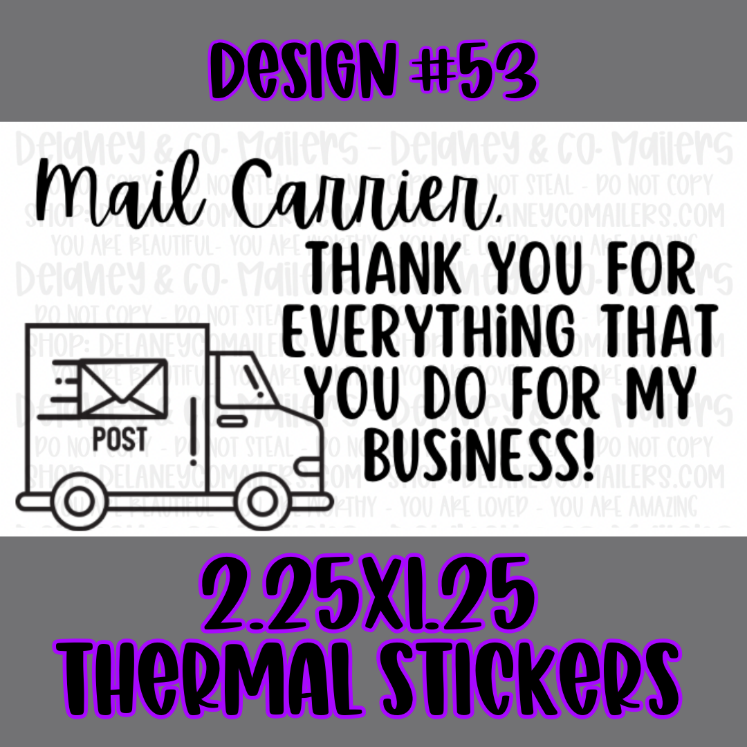 Postal Worker - 2.25x1.25 Thermal Pkg. Stickers