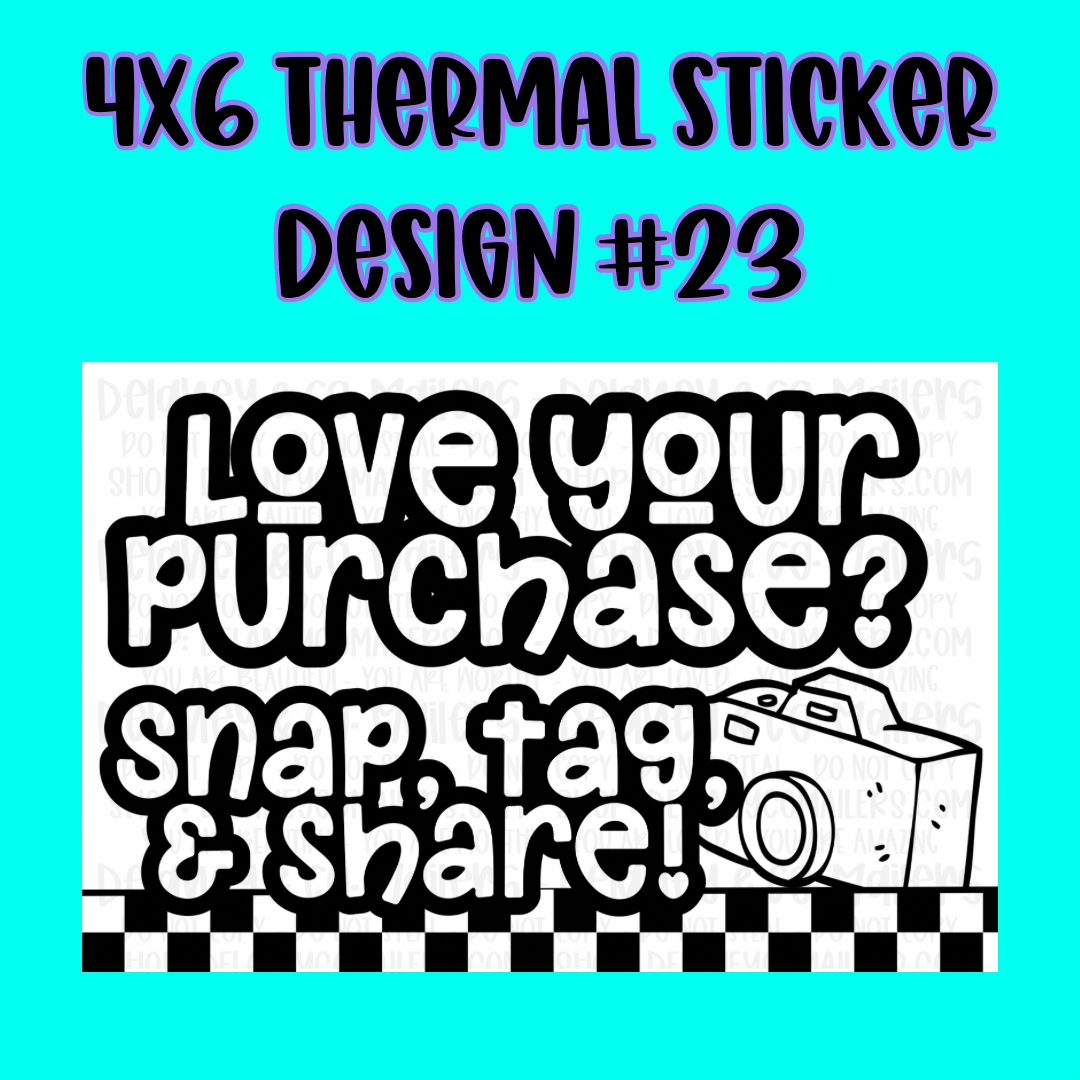 4x6 Thermal Pkg. Stickers.