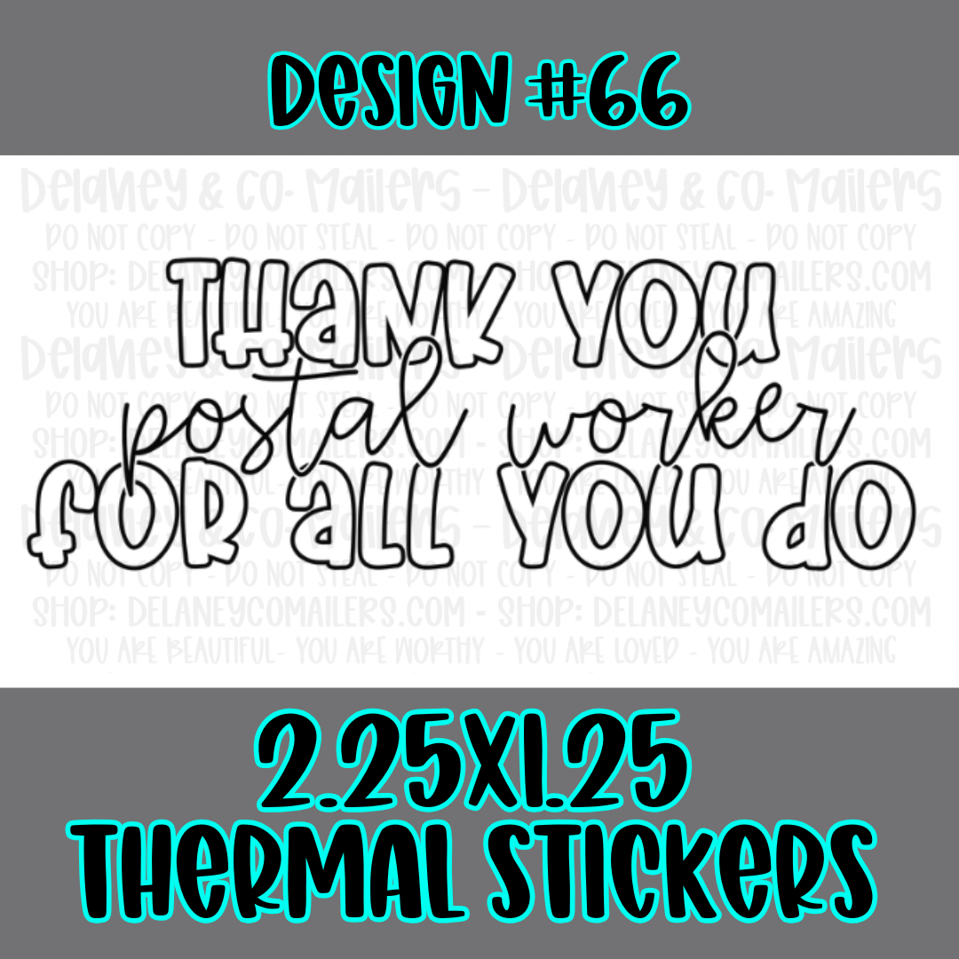 Postal Worker - 2.25x1.25 Thermal Pkg. Stickers
