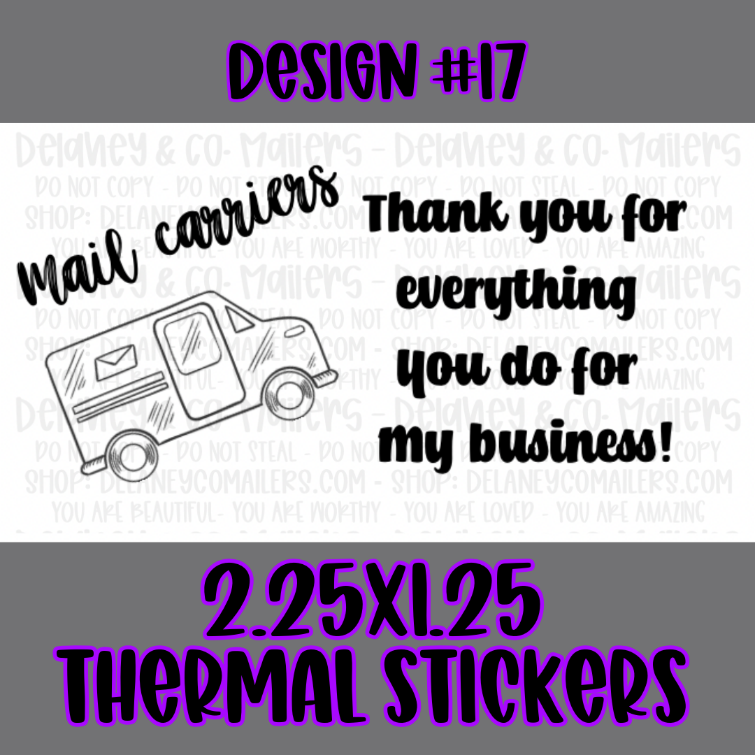 Postal Worker - 2.25x1.25 Thermal Pkg. Stickers