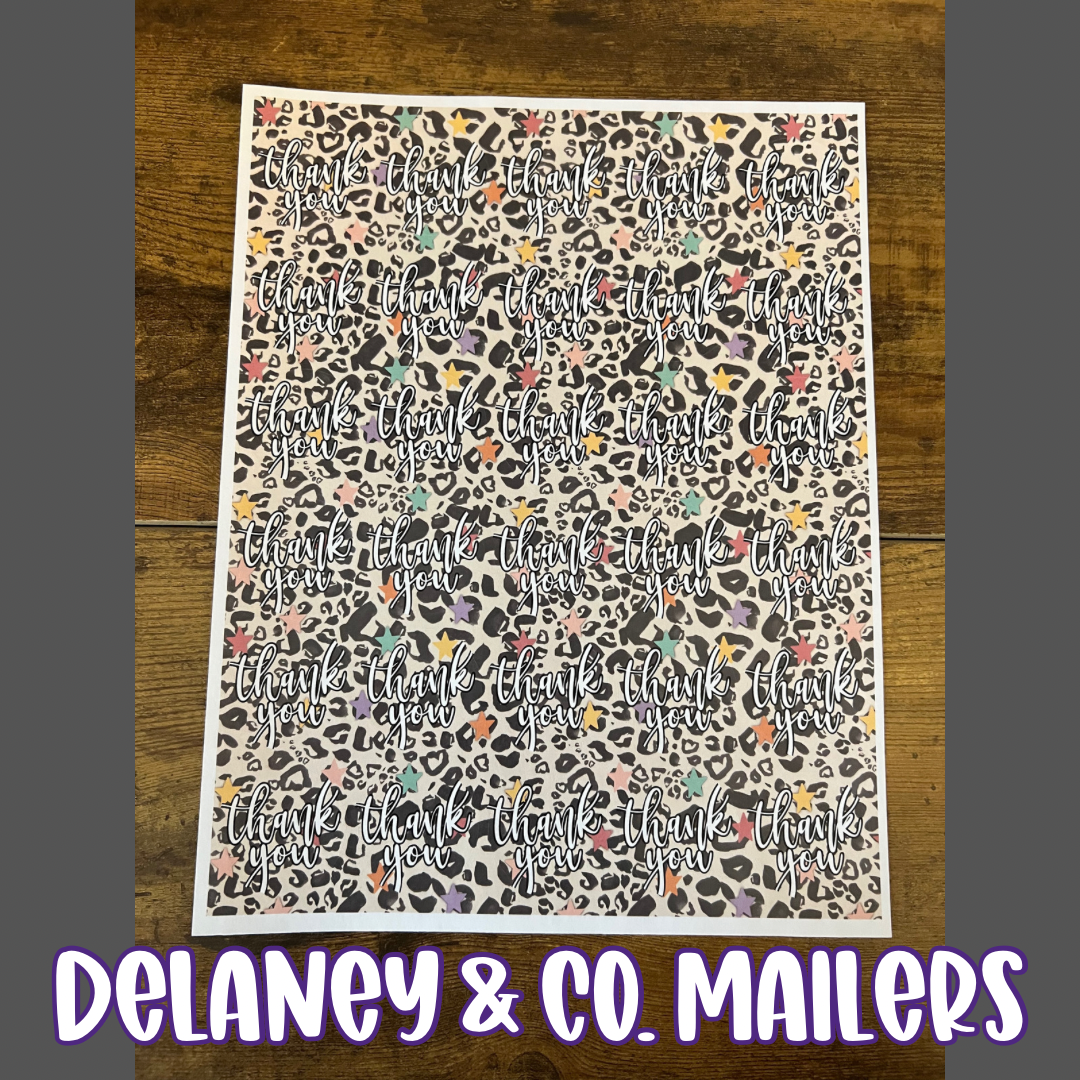 Thank You - Leopard & Stars Stickers