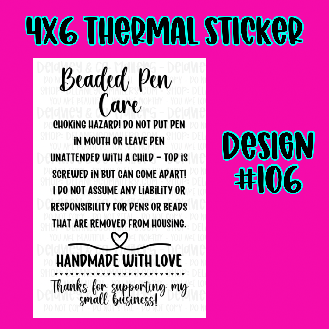 4x6 Thermal Pkg. Stickers.