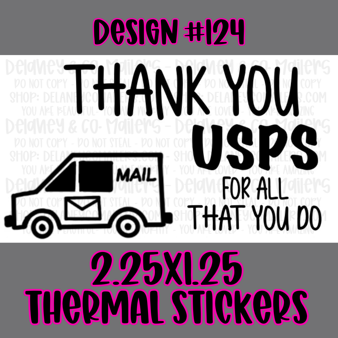 Postal Worker - 2.25x1.25 Thermal Pkg. Stickers