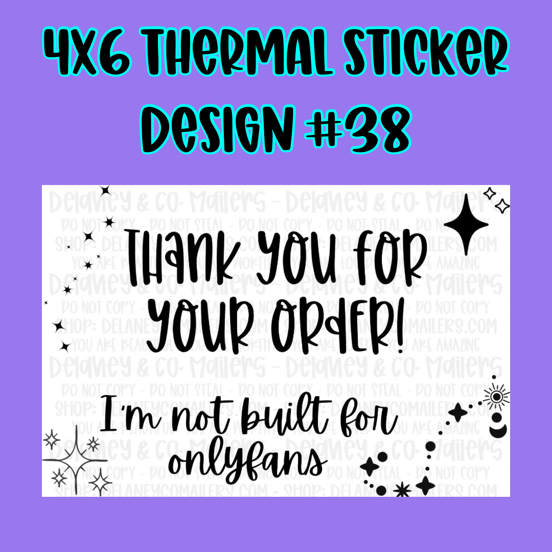 4x6 Thermal Pkg. Stickers.