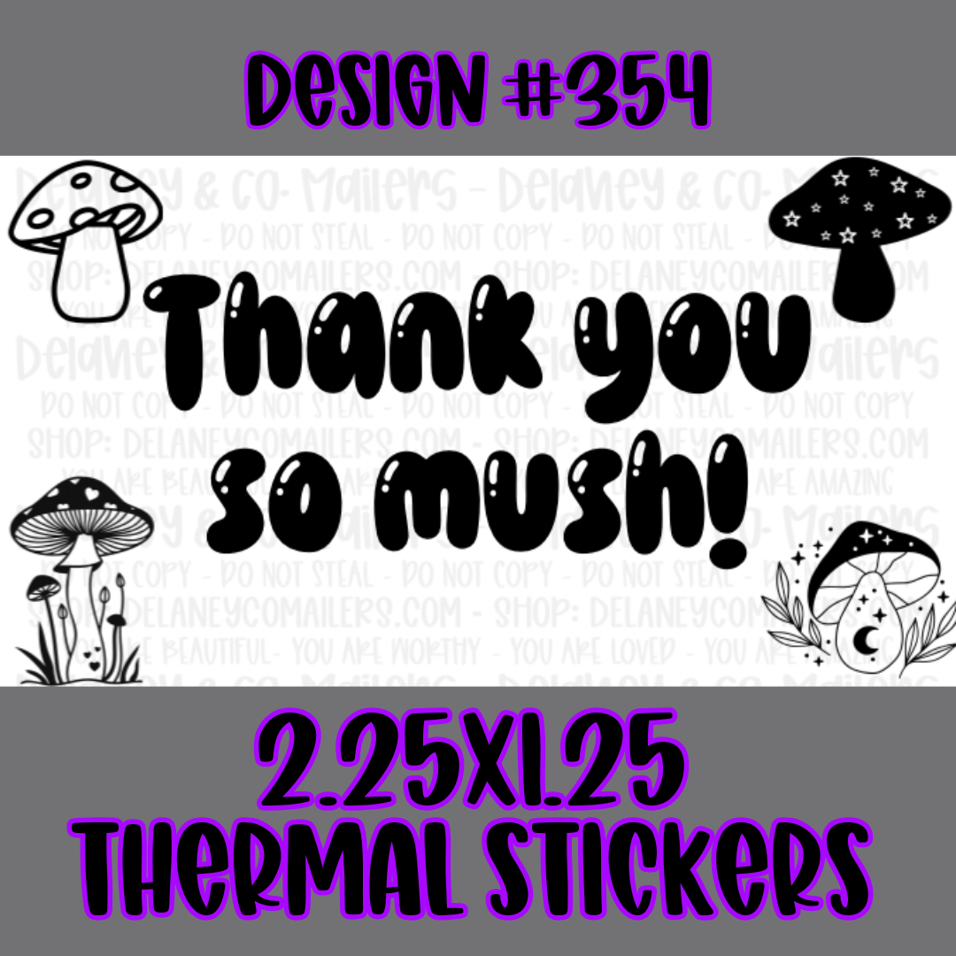 Thank You - 2.25x1.25 Thermal Pkg. Stickers