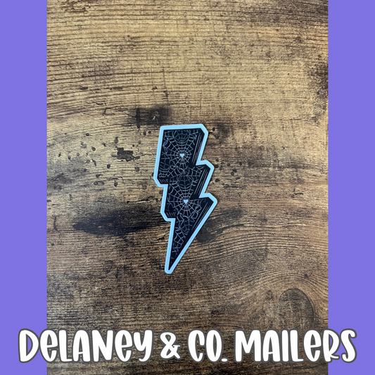 Spiderweb Lightning Bolt [Vinyl Sticker]