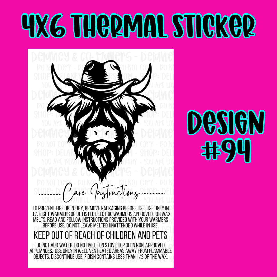 4x6 Thermal Pkg. Stickers.