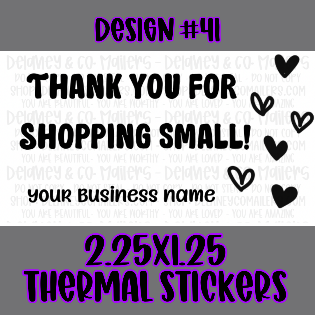 Semi Customizable - 2.25x1.25 Thermal Pkg. Stickers