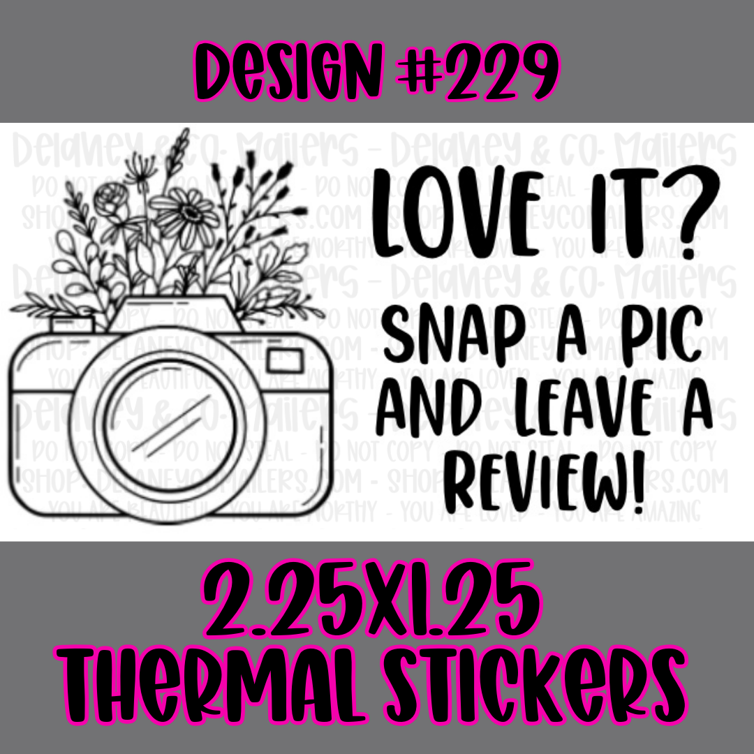 Leave A Review - 2.25x1.25 Thermal Pkg. Stickers