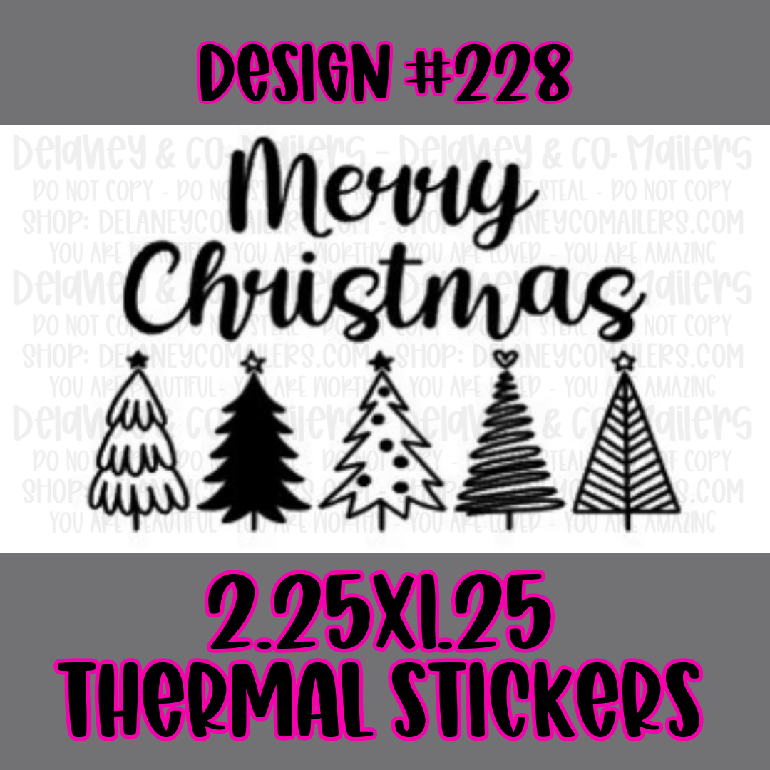 Holiday - 2.25x1.25 Thermal Pkg. Stickers