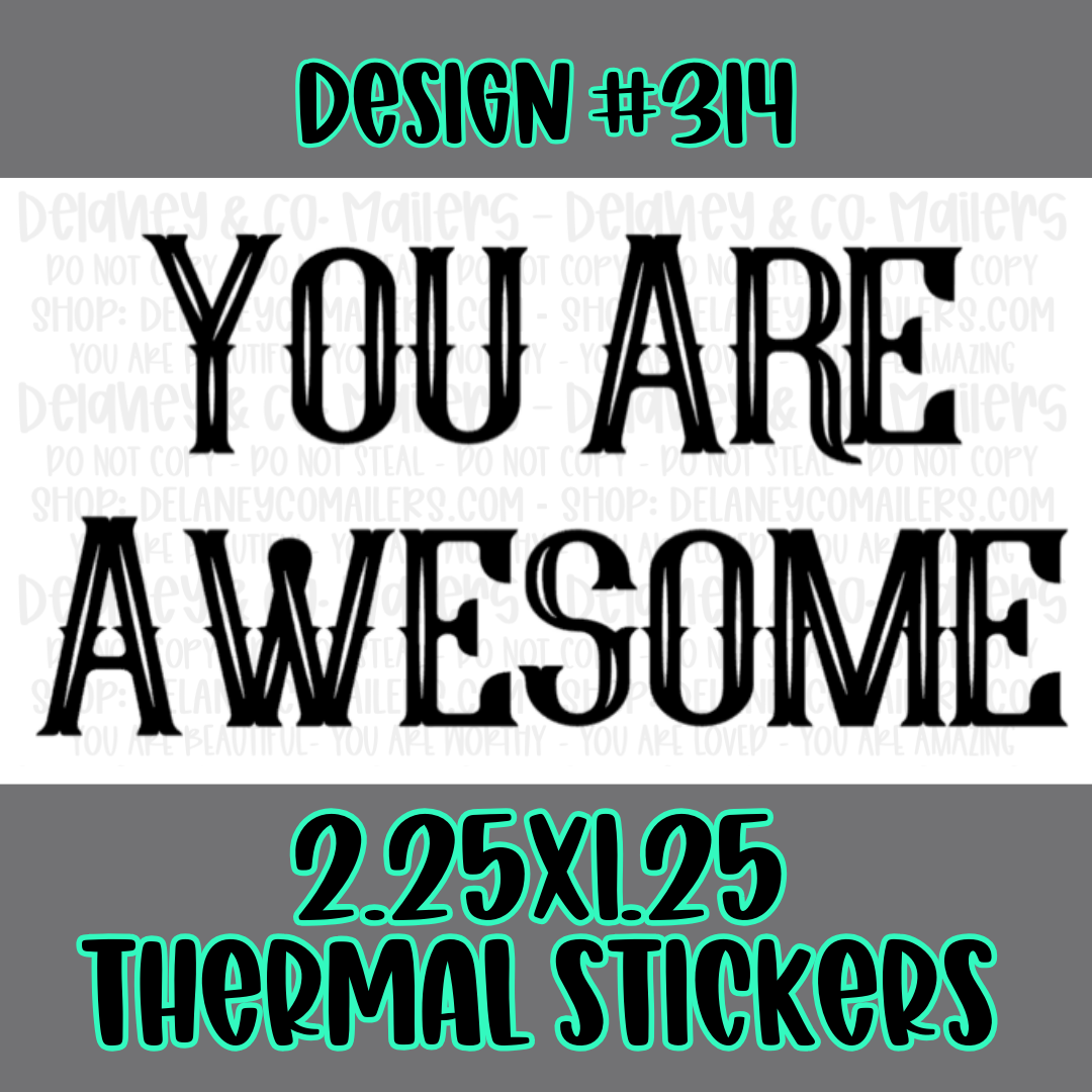 Positive Affirmations - 2.25x1.25 Thermal Pkg. Stickers