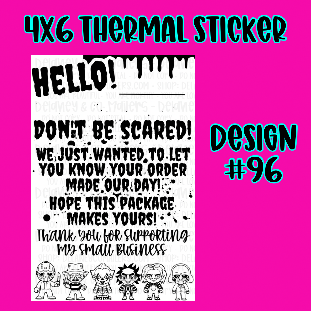4x6 Thermal Pkg. Stickers.