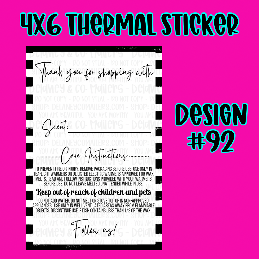 4x6 Thermal Pkg. Stickers [SemiCustom]