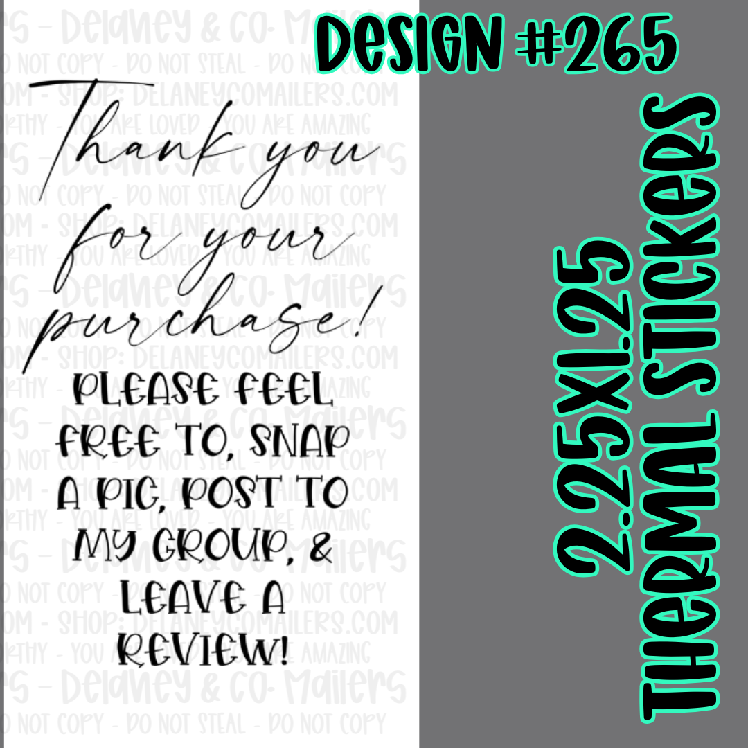 Leave A Review - 2.25x1.25 Thermal Pkg. Stickers