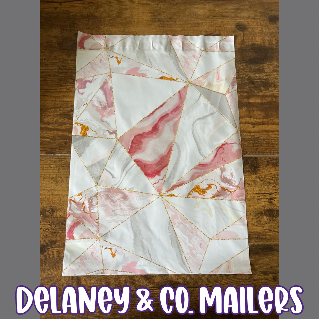 10x13 Pink Marble Polymailer [10]