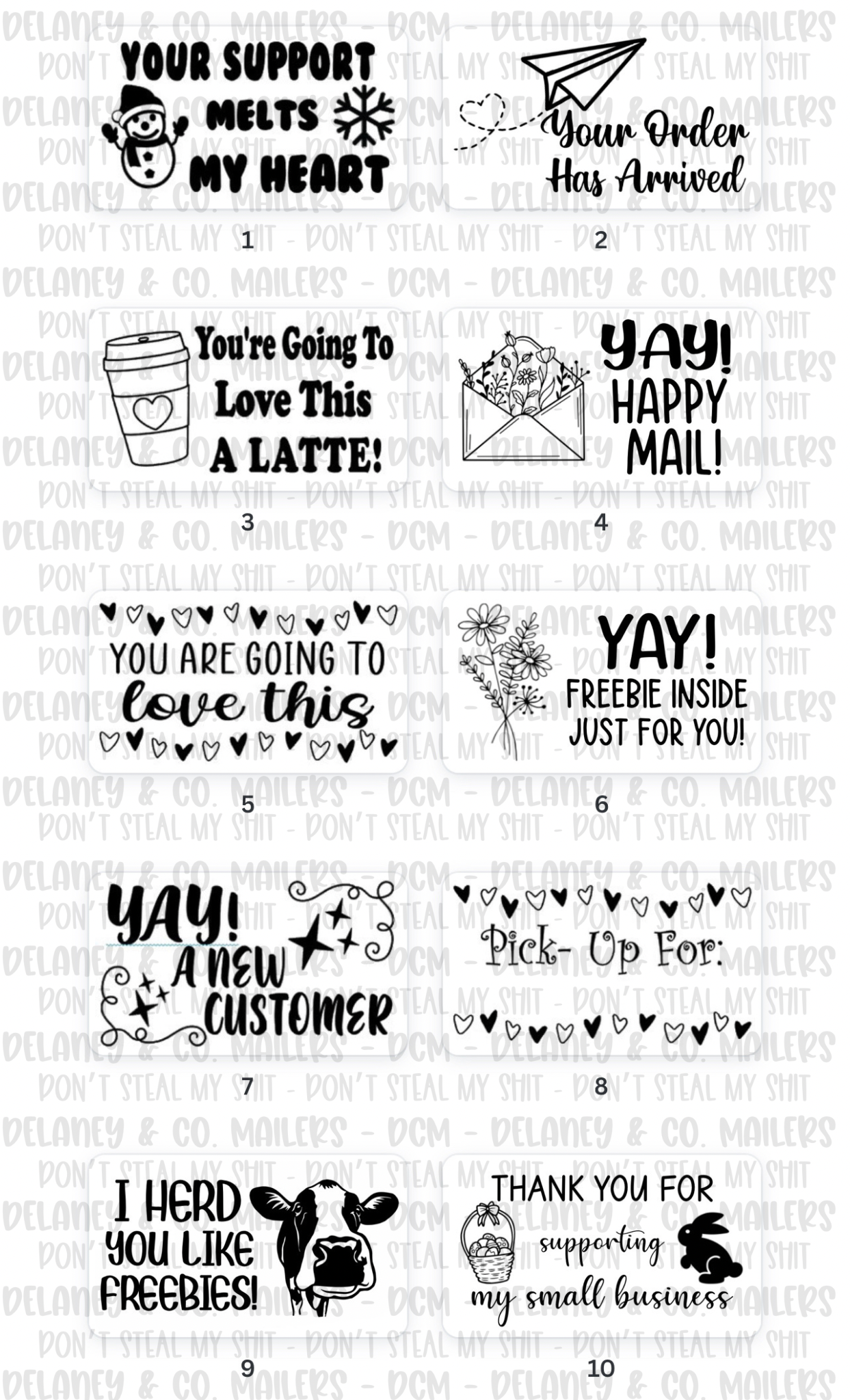 106 Assorted Themes - 2.25x1.25 Thermal Pkg. Stickers