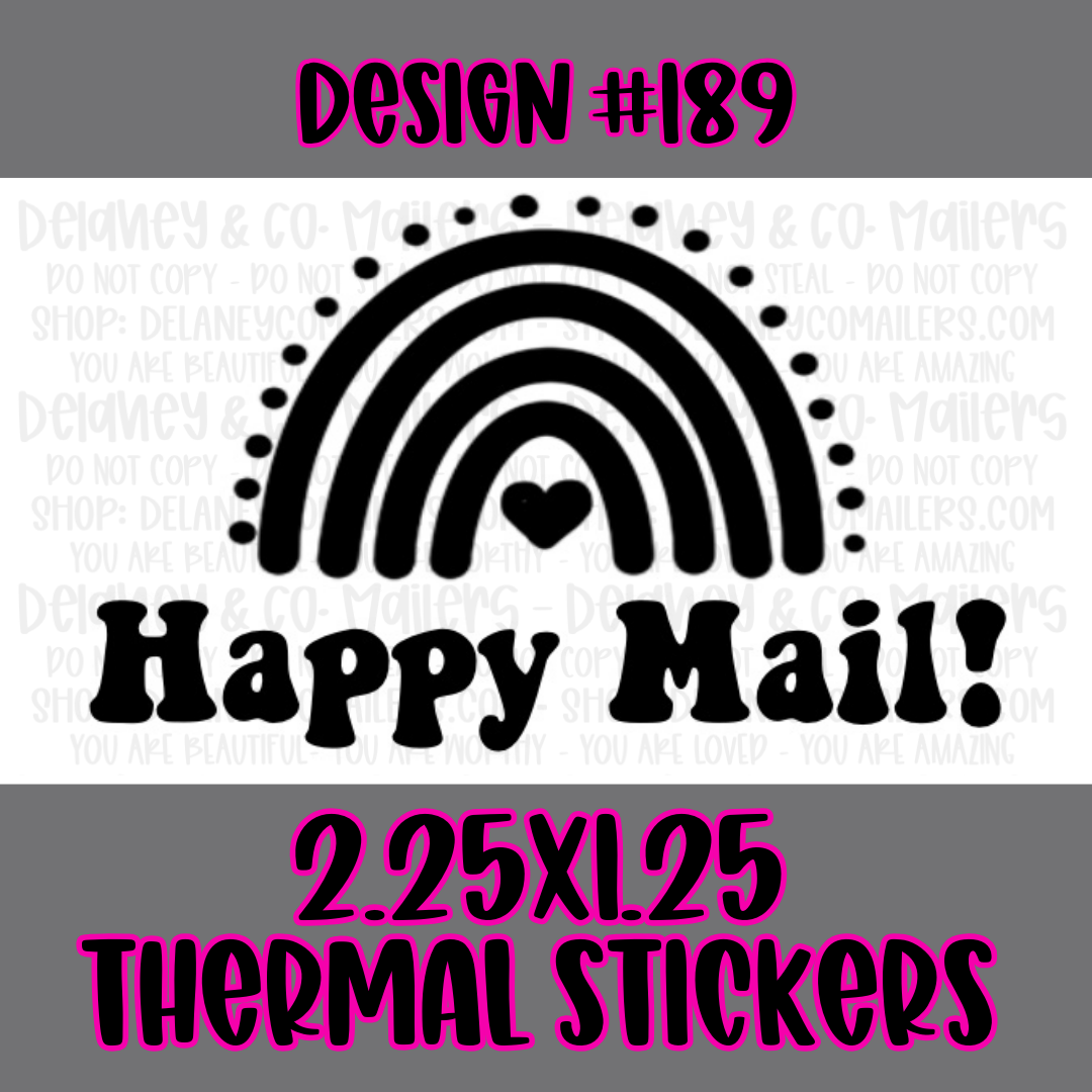 Happy Mail - 2.25x1.25 Thermal Pkg. Stickers