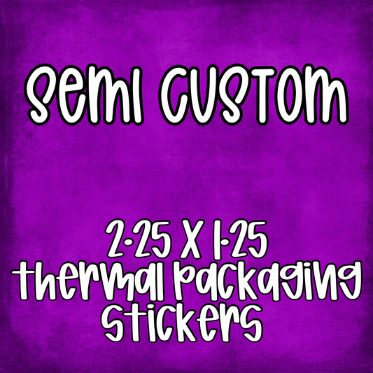 Semi Customizable - 2.25x1.25 Thermal Pkg. Stickers