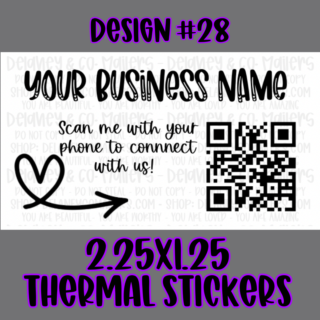 Semi Customizable - 2.25x1.25 Thermal Pkg. Stickers