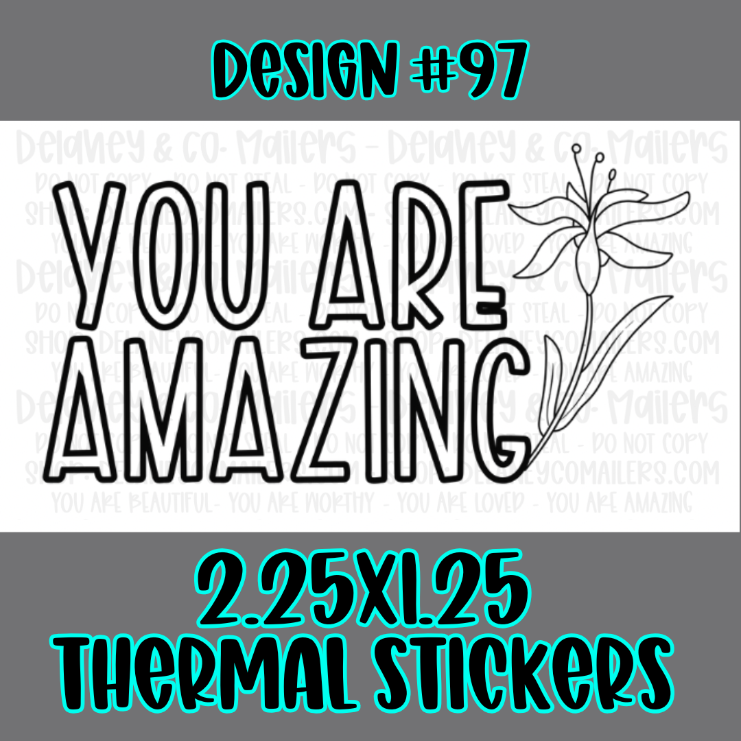 Positive Affirmations - 2.25x1.25 Thermal Pkg. Stickers