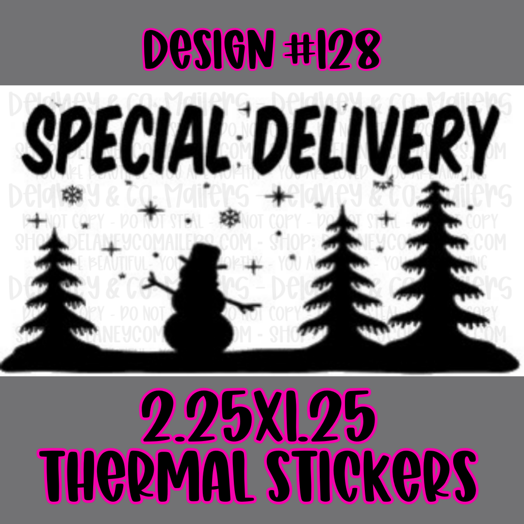 Holiday - 2.25x1.25 Thermal Pkg. Stickers