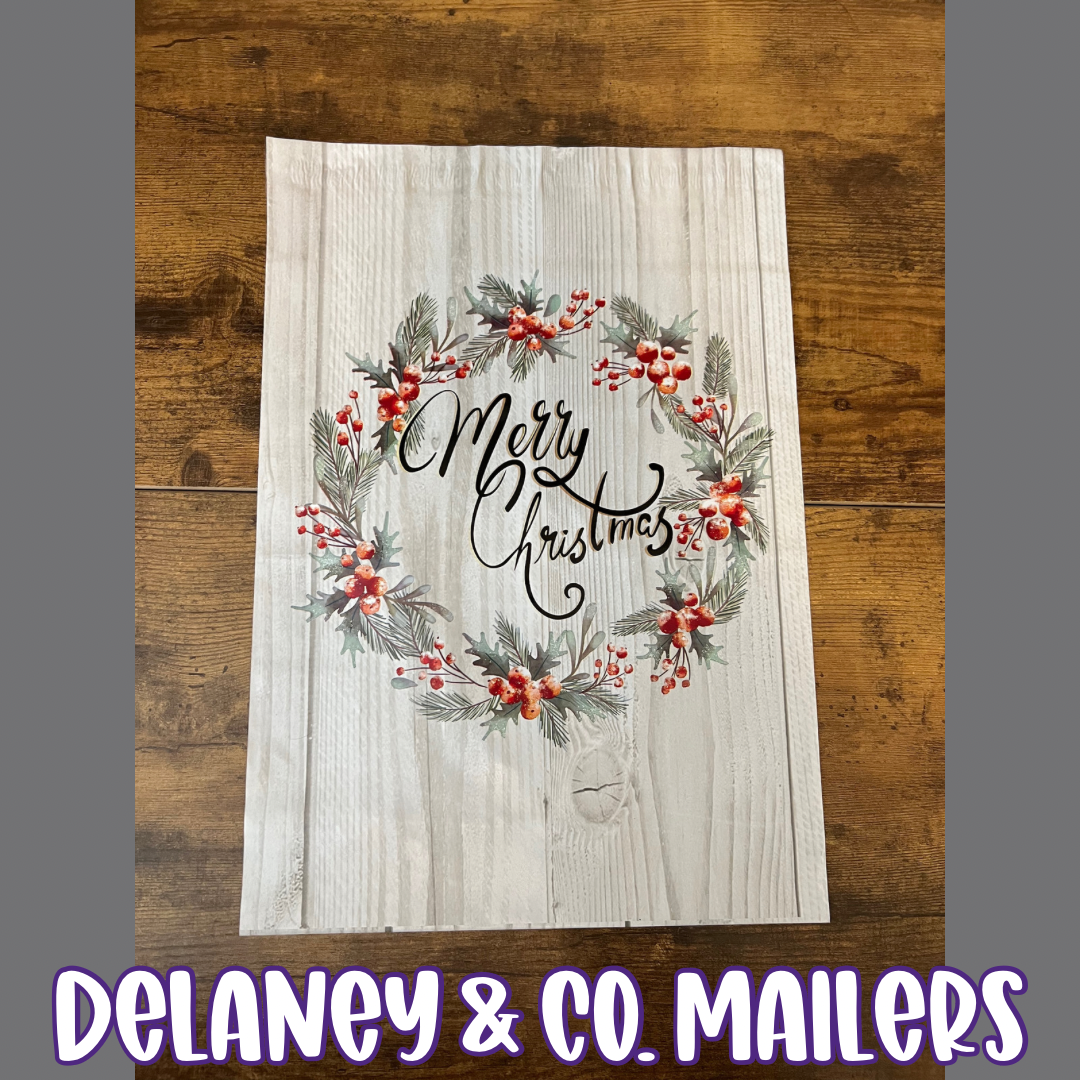 10x13 Merry Christmas Wreath Polymailer [10]