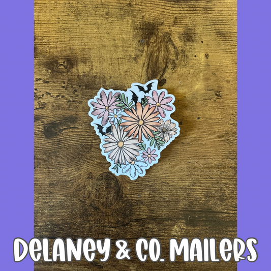 Bats + Floral [Vinyl Sticker]