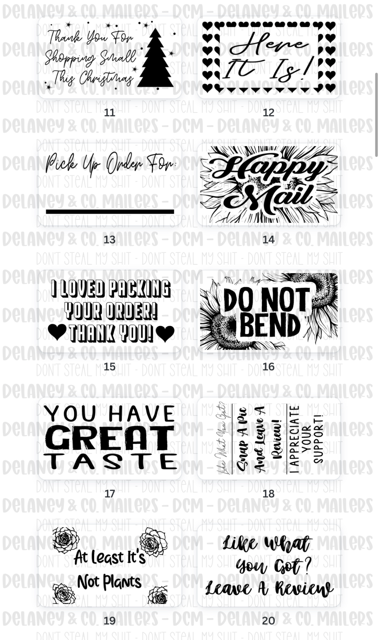 99 Assorted Themes - 2.25x1.25 Thermal Pkg. Stickers