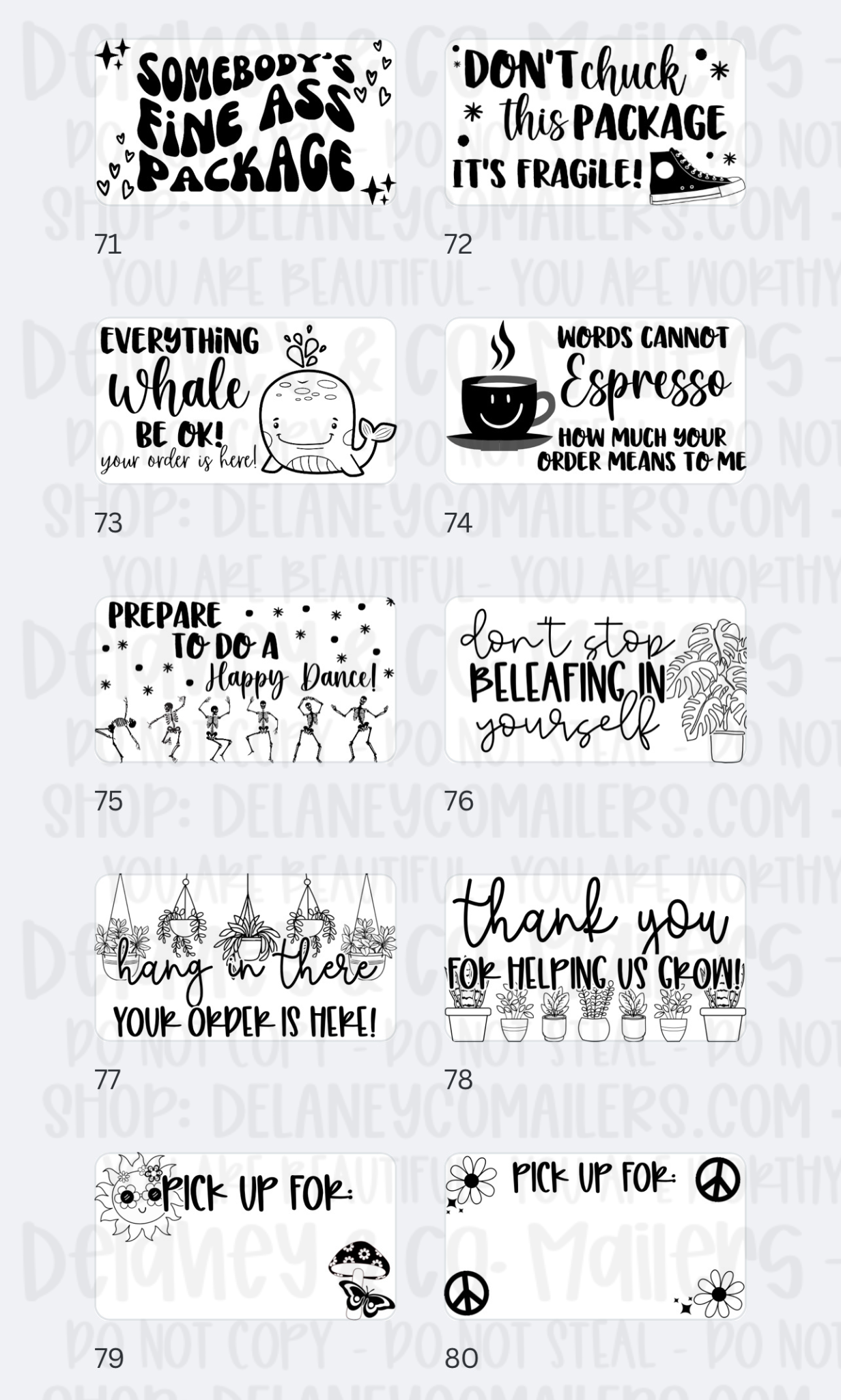 Miscellaneous [2] - 2.25x1.25 Thermal Pkg. Stickers