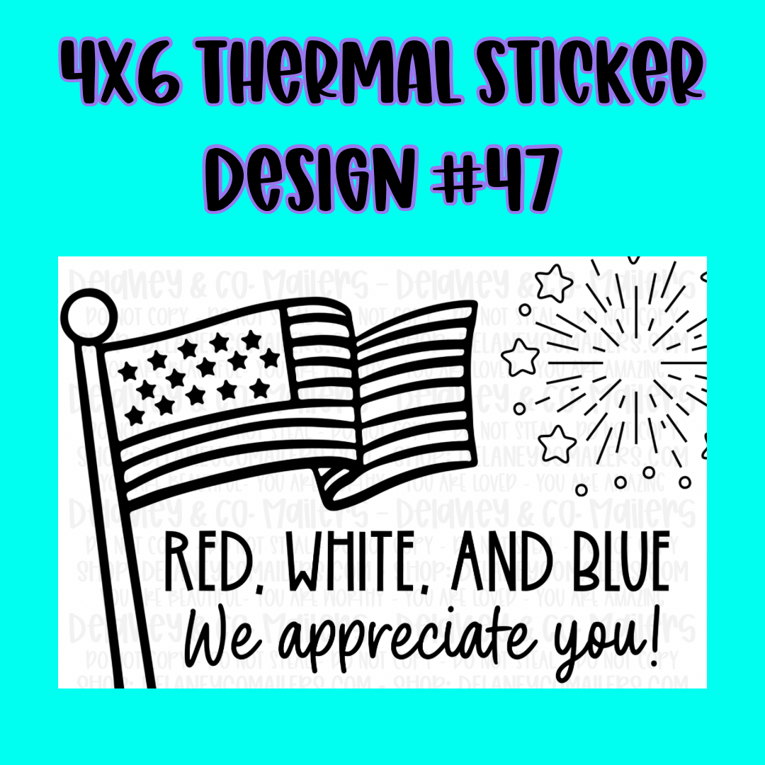 4x6 Thermal Pkg. Stickers.