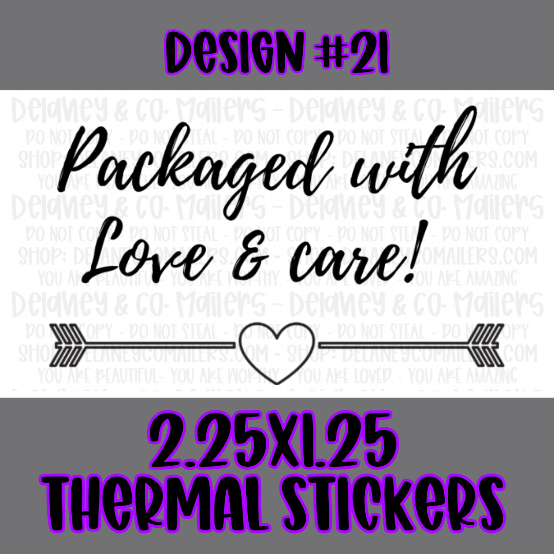 Handmade - 2.25x1.25 Thermal Pkg. Stickers