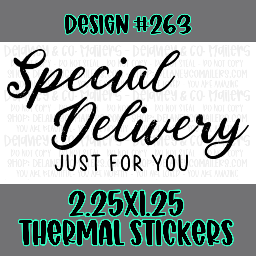 Handmade - 2.25x1.25 Thermal Pkg. Stickers