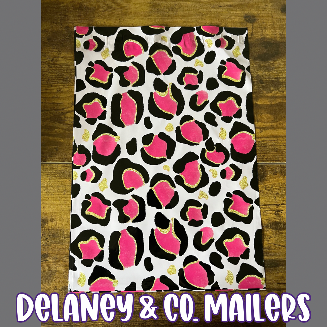 10x13 Pink Leopard Polymailer [10]