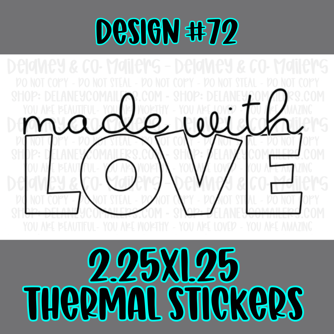 Handmade - 2.25x1.25 Thermal Pkg. Stickers