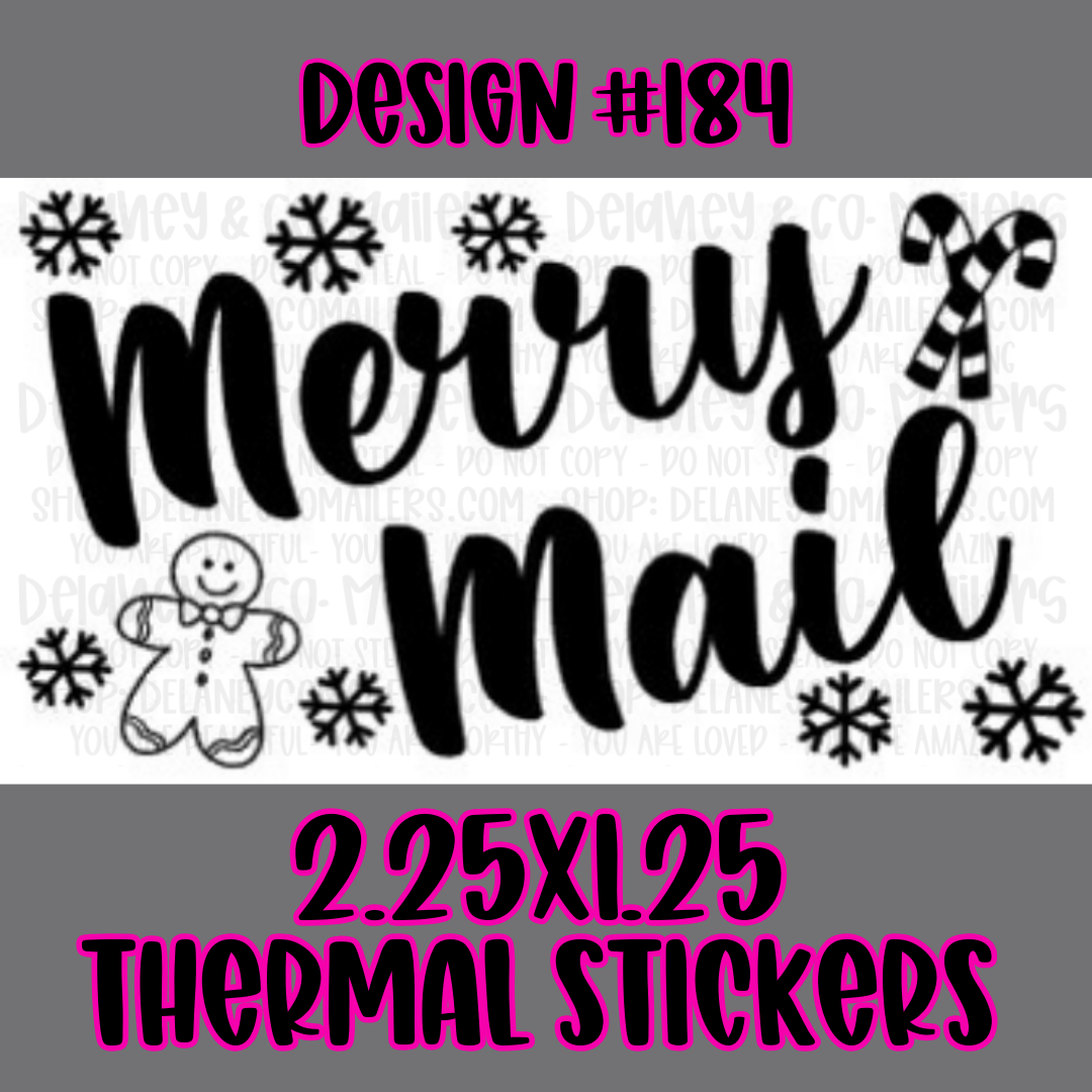 Holiday - 2.25x1.25 Thermal Pkg. Stickers