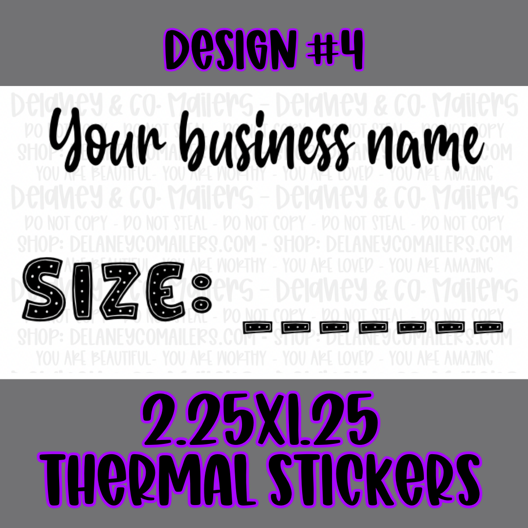 Semi Customizable - 2.25x1.25 Thermal Pkg. Stickers