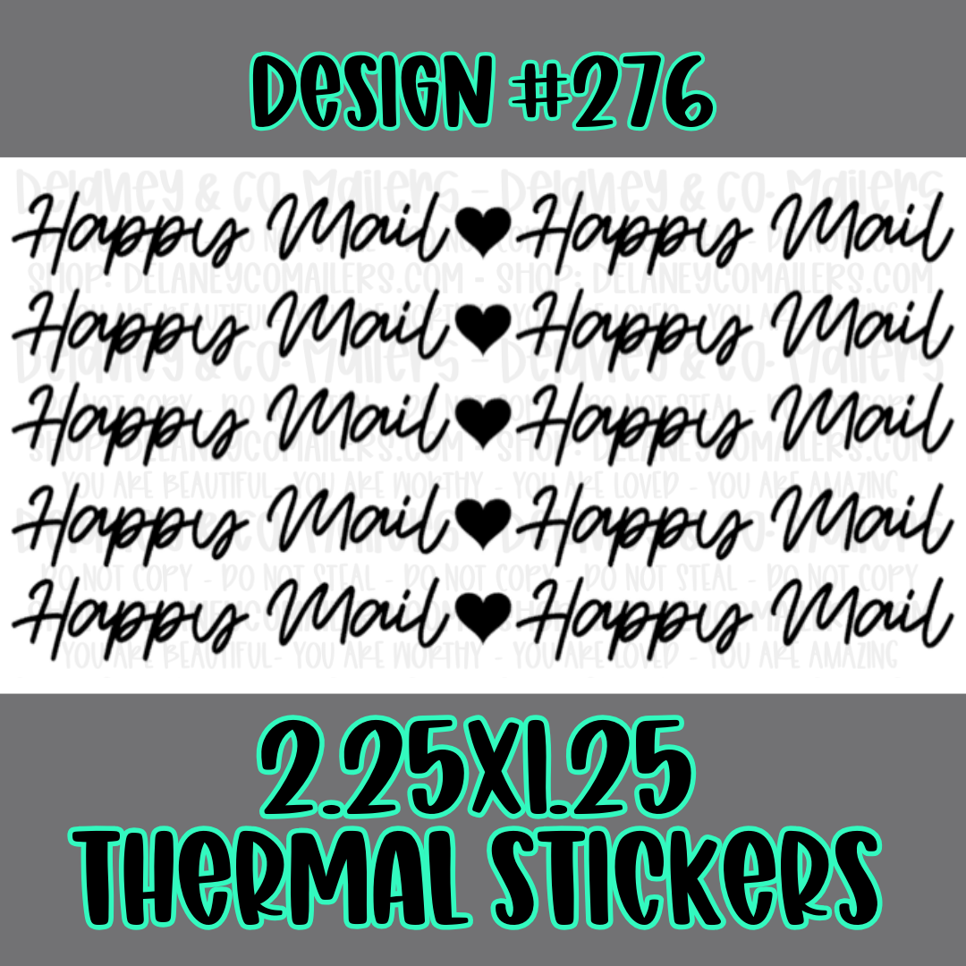 Happy Mail - 2.25x1.25 Thermal Pkg. Stickers