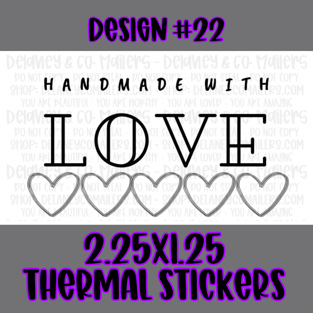 Handmade - 2.25x1.25 Thermal Pkg. Stickers