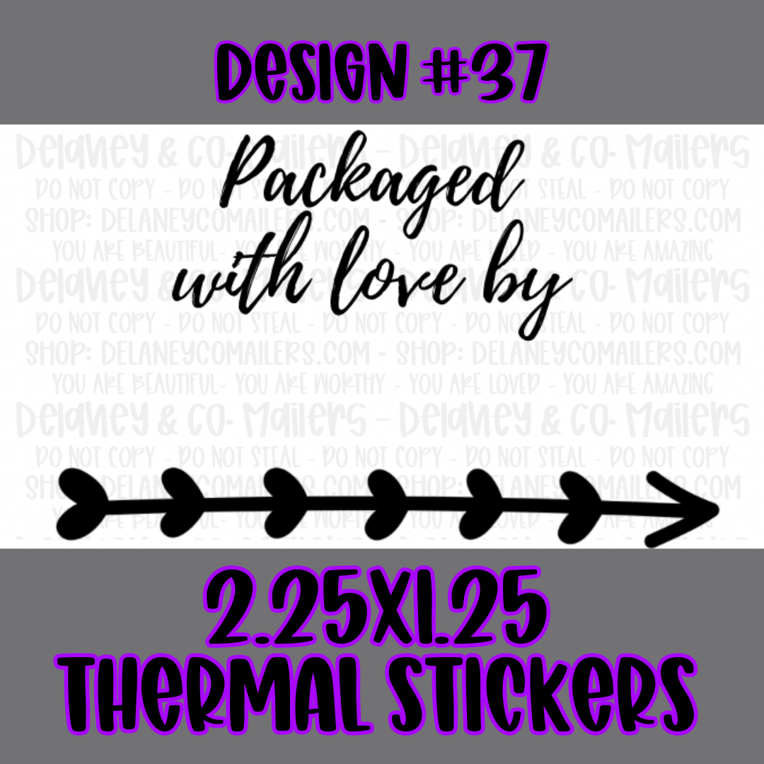 Handmade - 2.25x1.25 Thermal Pkg. Stickers