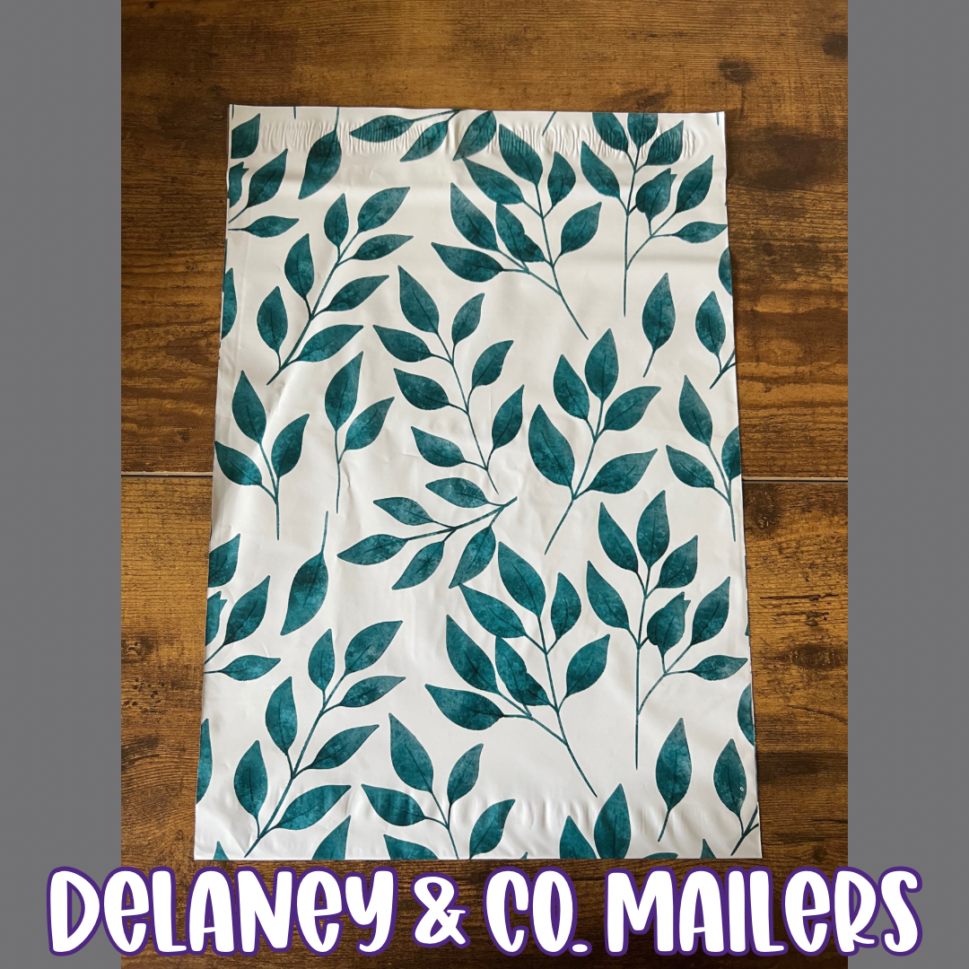 10x13 Blue Leaves Polymailer [10]