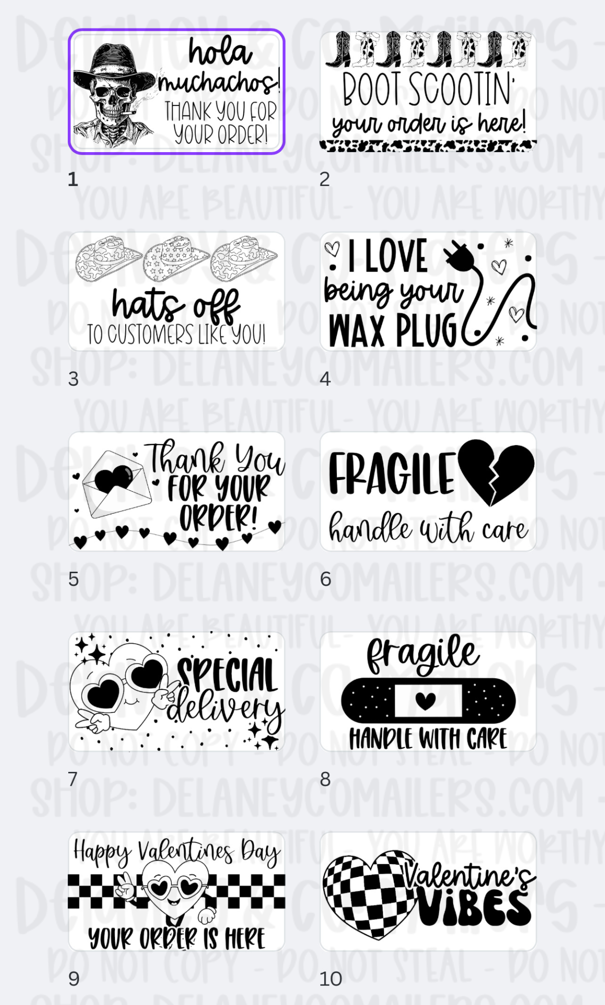 Miscellaneous [2] - 2.25x1.25 Thermal Pkg. Stickers