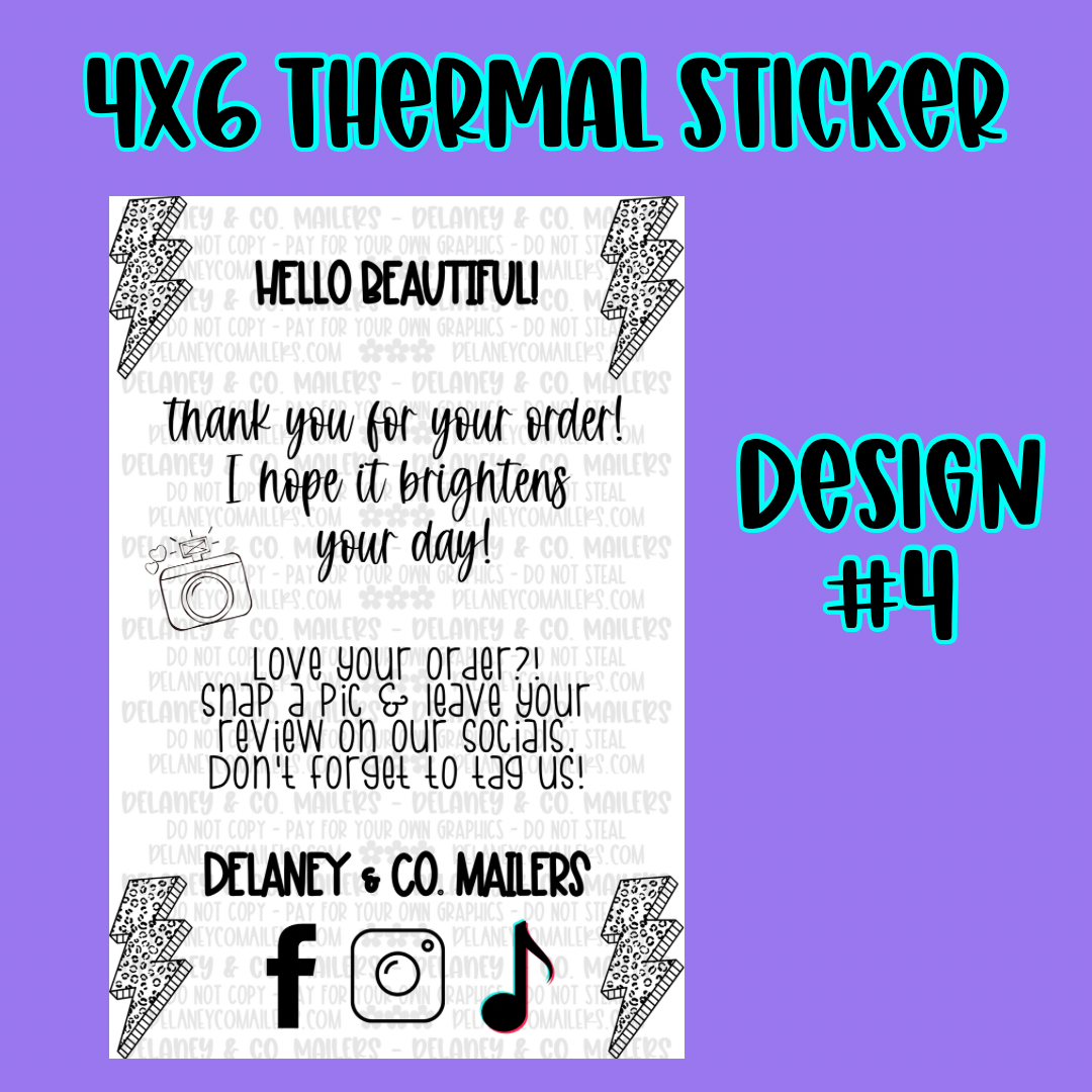 4x6 Thermal Pkg. Stickers [SemiCustom]