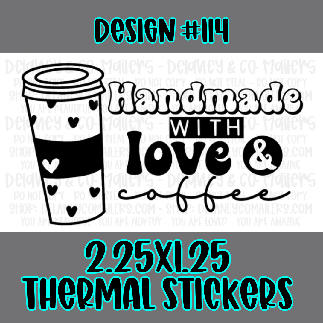 Handmade - 2.25x1.25 Thermal Pkg. Stickers