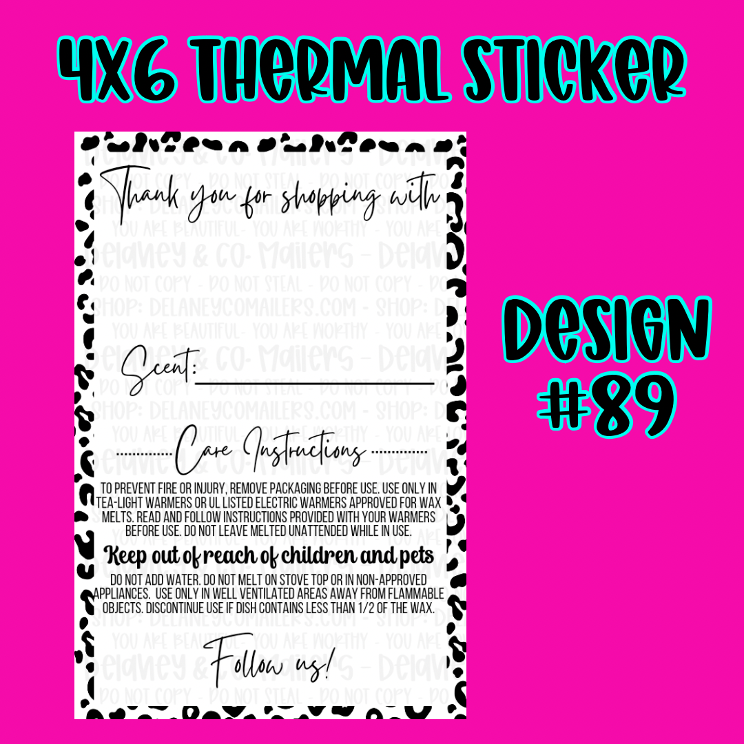 4x6 Thermal Pkg. Stickers [SemiCustom]