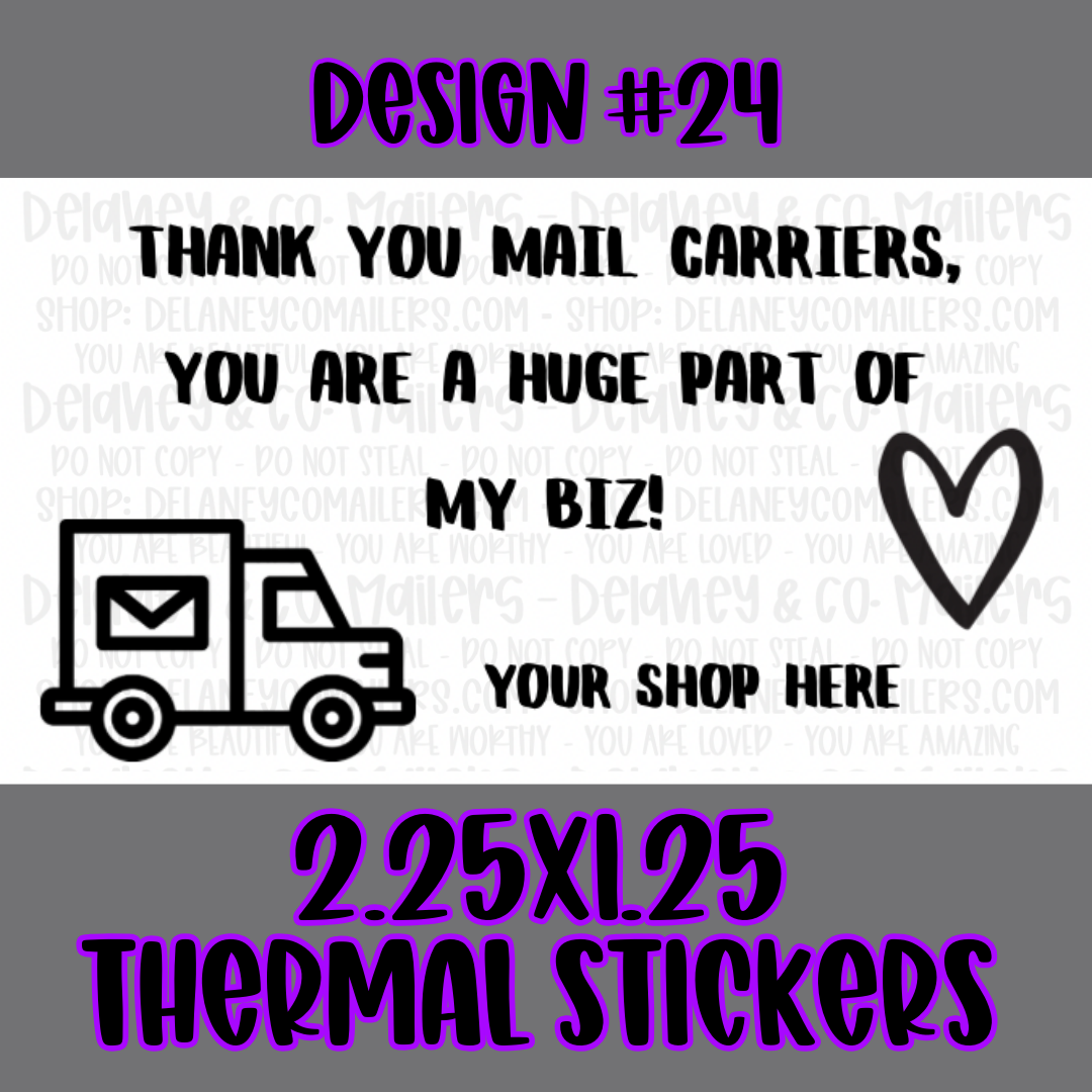 Semi Customizable - 2.25x1.25 Thermal Pkg. Stickers