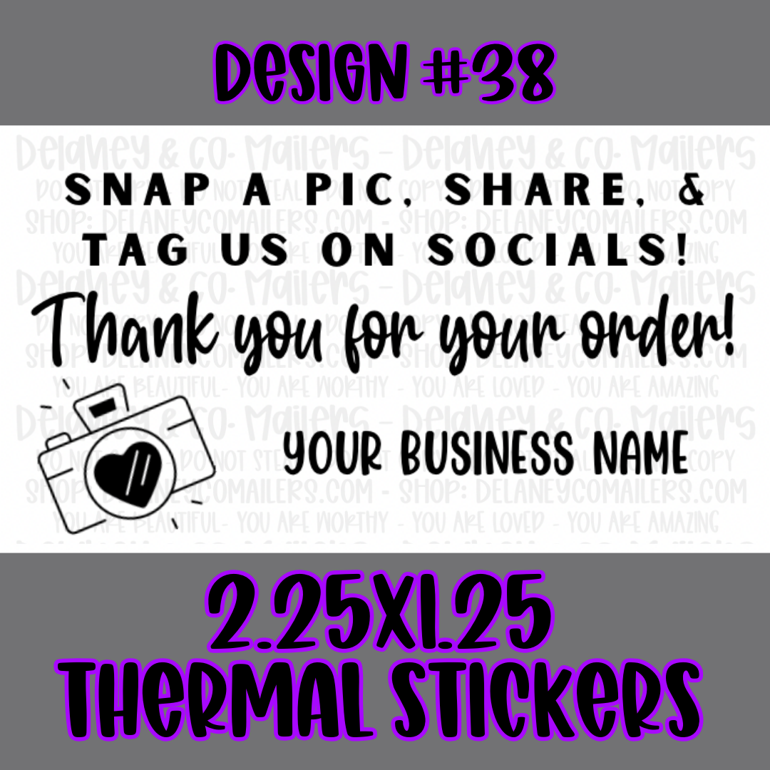 Semi Customizable - 2.25x1.25 Thermal Pkg. Stickers