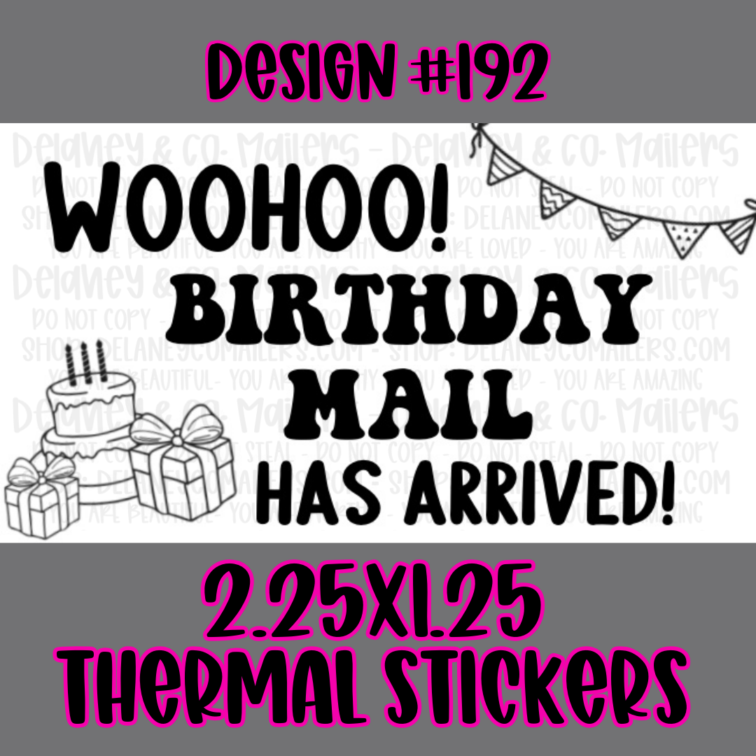 Happy Mail - 2.25x1.25 Thermal Pkg. Stickers