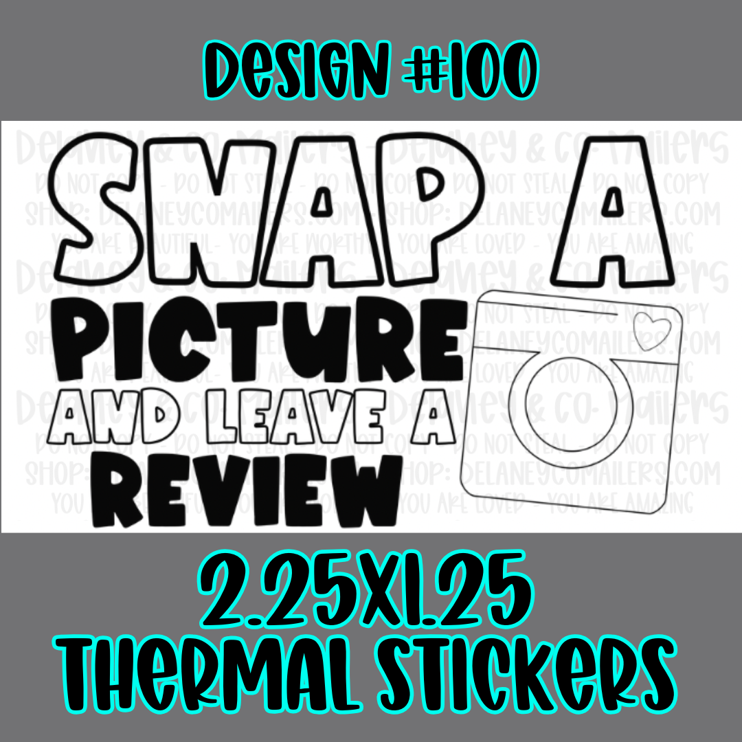 Leave A Review - 2.25x1.25 Thermal Pkg. Stickers